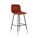 Velvet barkruk Nicky - Koper