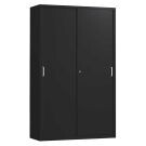 Schuifdeurkast 195 x 120 cm - Zwart
