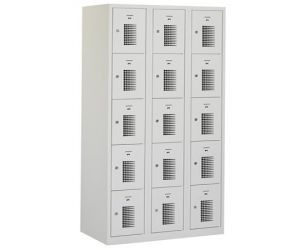 Lockerkast Basic Plus 15 vakken grijs