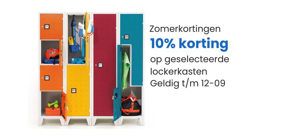 Zomerkortingen op lockerkasten - nu 10% op geselecteerde modellen